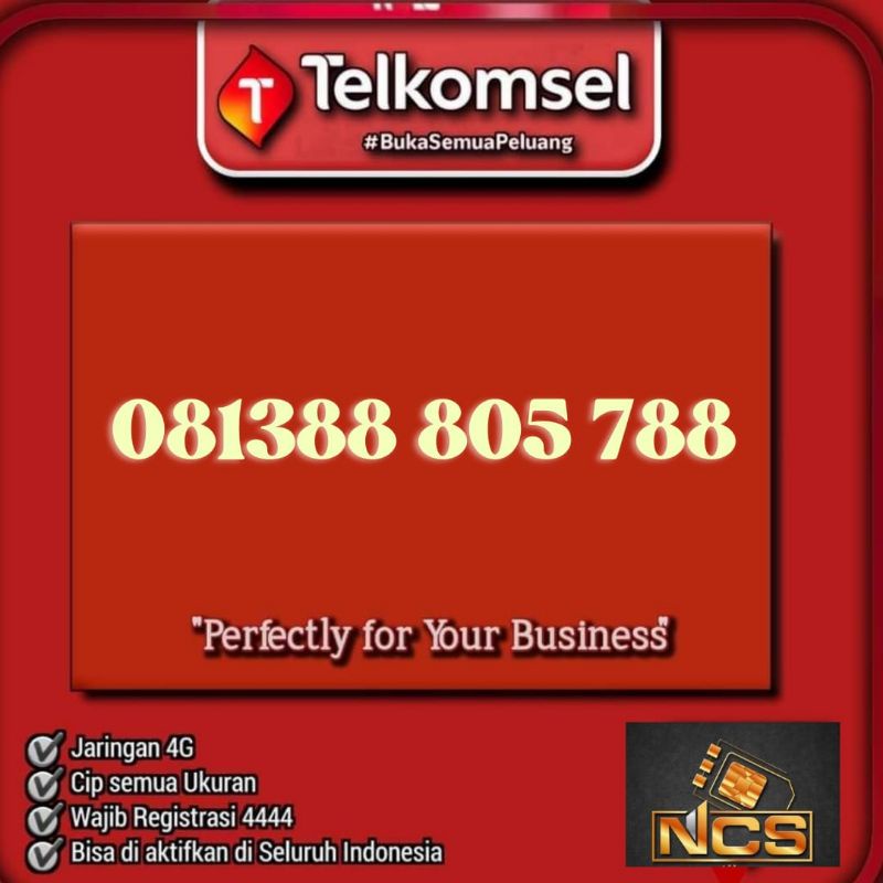 Nomor Cantik Simpati Seri BOS 805 788 4G lte
