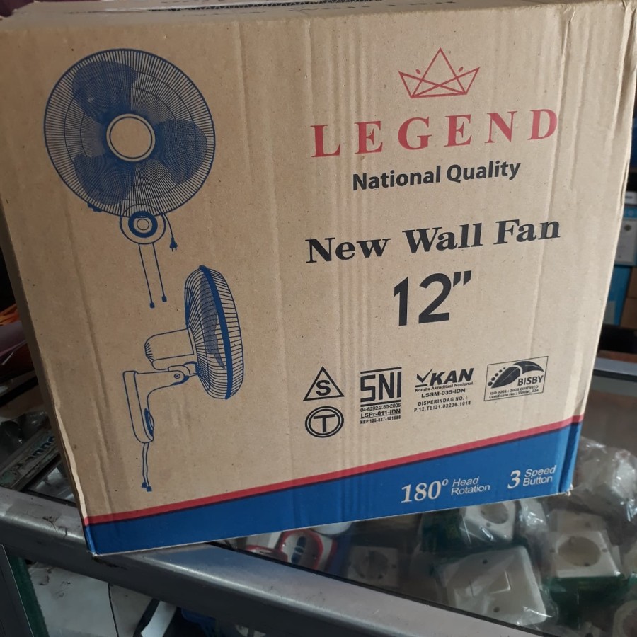 Kipas Angin 2 in 1 Desk Fan &amp; Wall Fan 12 Inch Legend National Quality