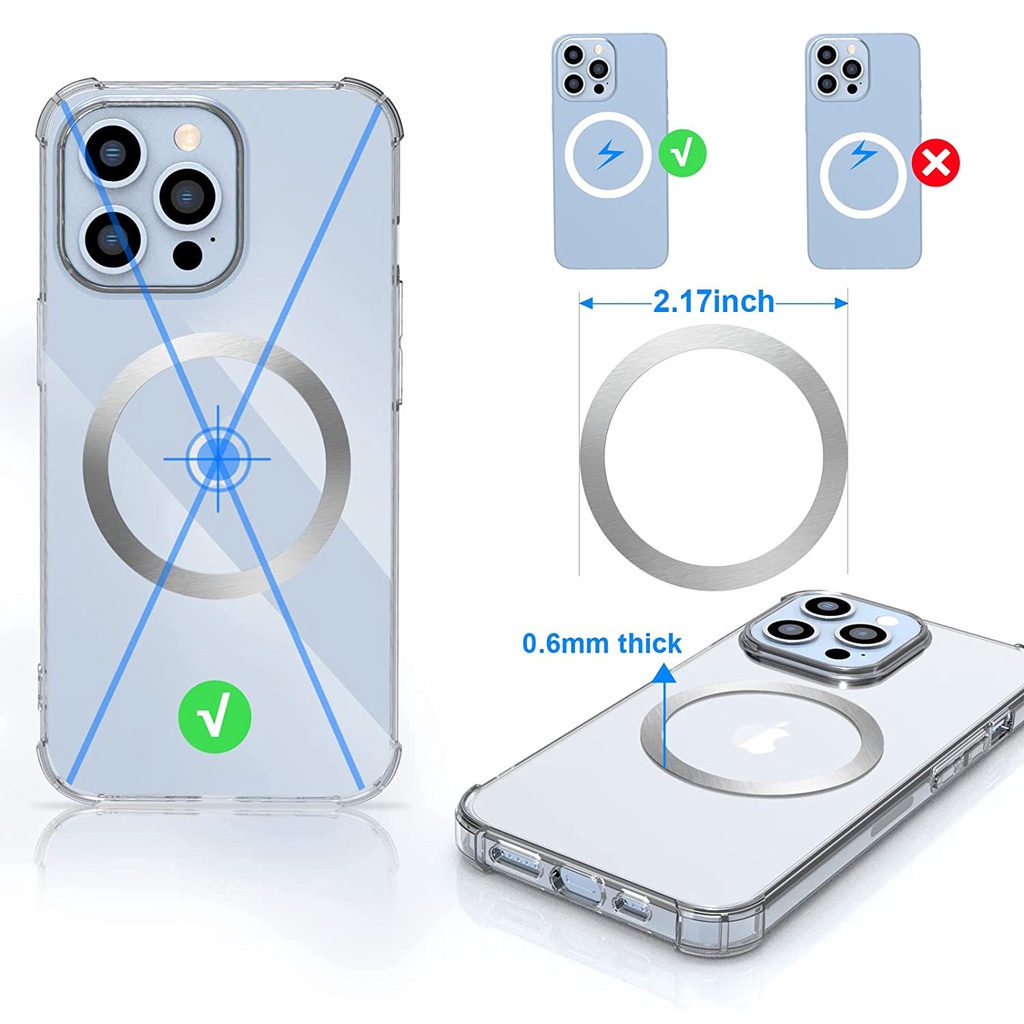 Magsafe Wireless Charging Magnetic Ring Plate iPhone pro max series Metal Rings Wireless Charger