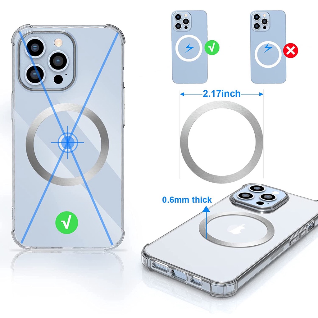 Magsafe Wireless Charging Magnetic Ring Plate iPhone xr / xs / xs max / 11 / 12 / 13 pro max series Metal Rings Wireless Charger