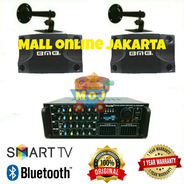 Paket BMB 8 inch karaoke sound system Smart tv bluetooth weston