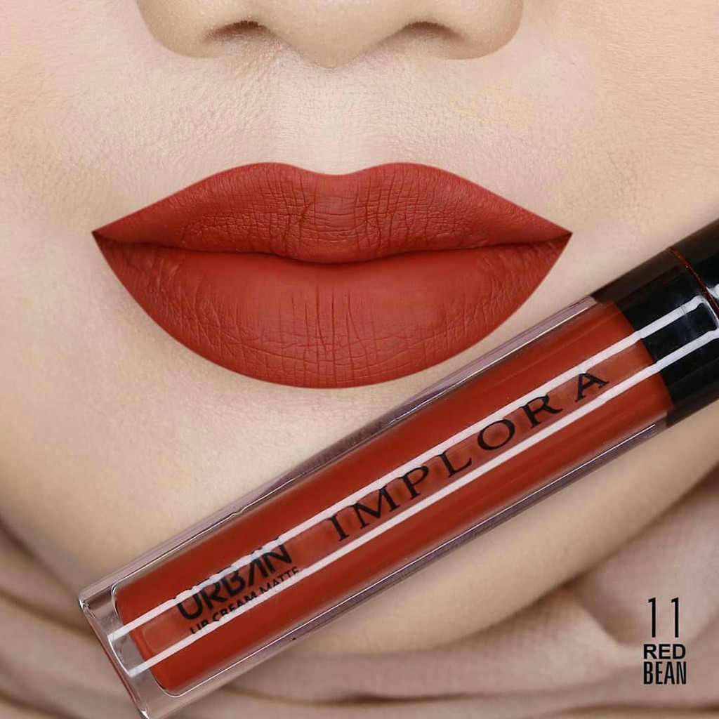 FREE BUBBLE WARP IMPLORA Urban Lip Cream Matte Original BPOM - Lipcream Surabaya-11 Red bean