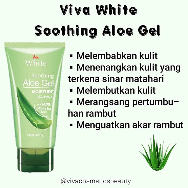 Jual Viva White Soothing Aloe Gel Pelembab Aloe Vera Gel 80 Gr Original ...