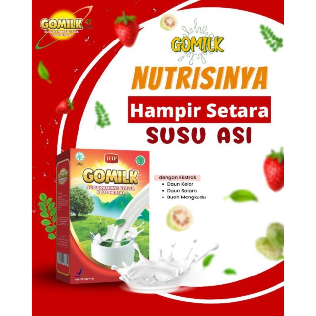 

GOMILK Susu Kambing Etawa plus Herbal Daun Kelor Mengkudu Daun Salam