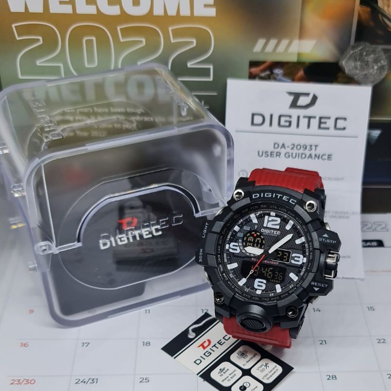 Jam Tangan Pria Analog Digital Digitec 2093 Rubber Original