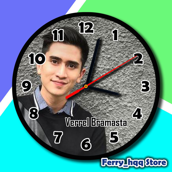 30 cm Jam Dinding Custom Foto Verrel Bramasta 5 NEW