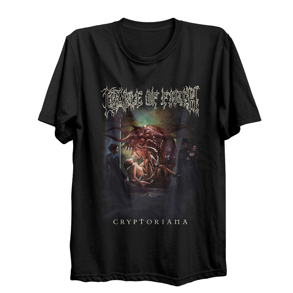 T-Shirt Kaos Cotton Combed 30S Pria Dan Wanita Baju Distro Band Music Cradle of Filth - Cryptoriana