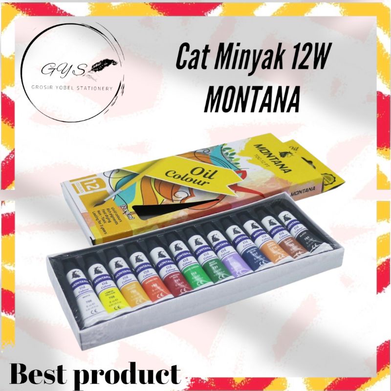 

1 Set montana Oil colour 12 warna / cat minyak 12 warna TOC -12PT / Oil colour tube