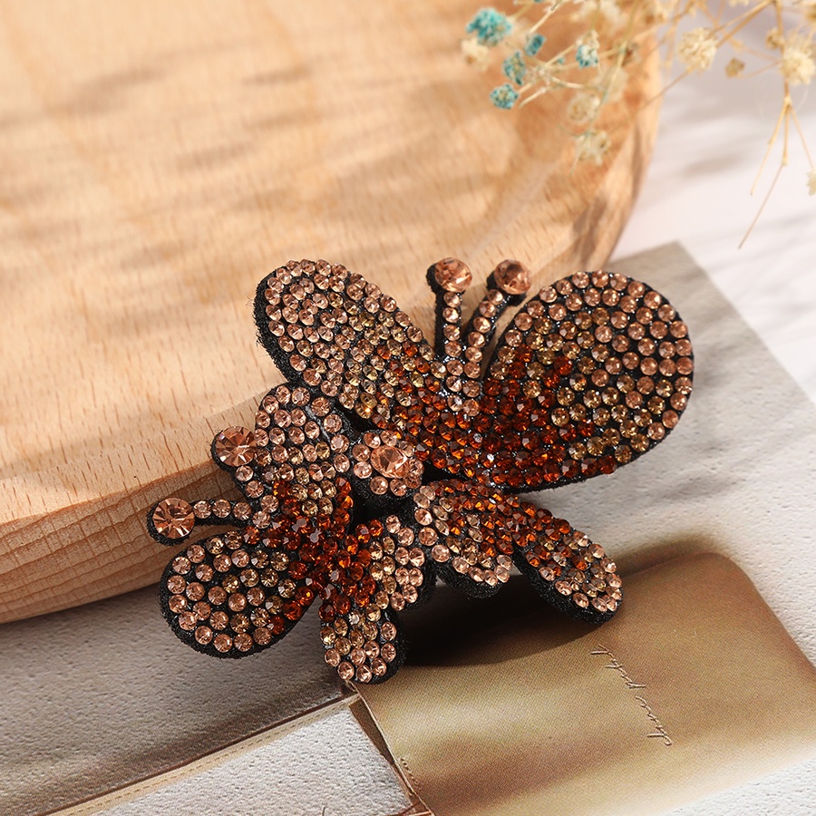 Retro Women Crystal Butterfly Hairpin Full Rhinestone Hair Clip Barrette Hair Accessories