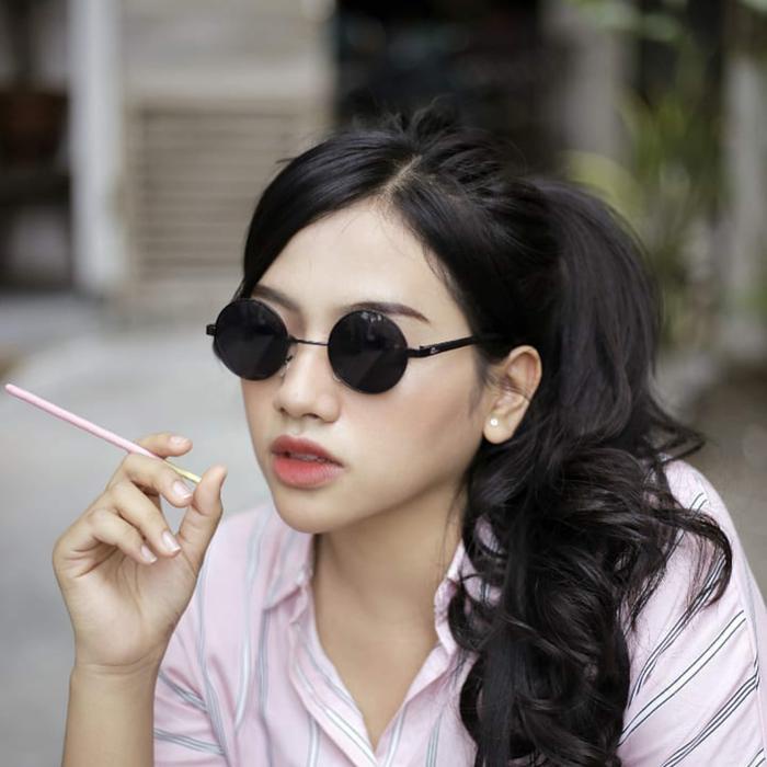 Kacamata Wanita Hitam Bulat Kacamata Gaya Unisex Mocatea Fashion Kacamata Hitam Baru Murah Sungglase