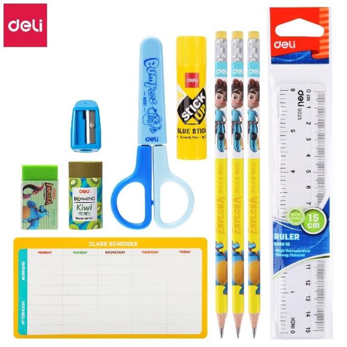 

Deli Paket Alat tulis Sekolah Lengkap Biru/Pink dengan Kartu Tabel