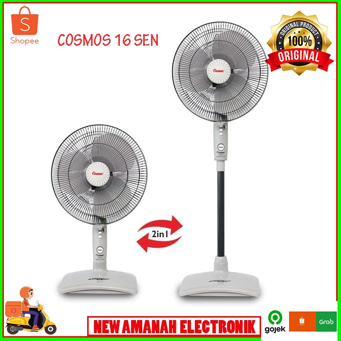 KIPAS COSMOS 16 SEN Kipas Angin 2 in 1 Bisa Berdiri Dan Duduk TERBARU BARANG ORIGINAL DAN  TAMPILAN 