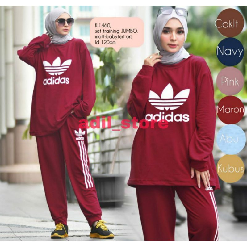 SETELAN CELANA IMPOR//LENGAN PANJANG//BABYTERRY//PAKAIAN WANITA//LD 120//JUMBO