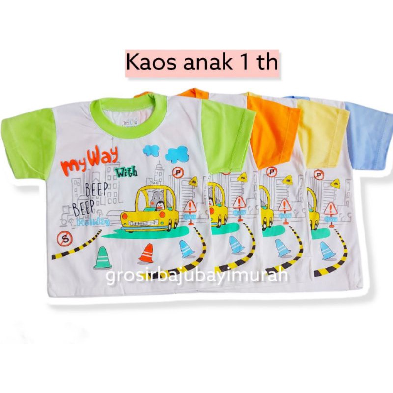 kaos anak 1-2 th TRALALA PENDEK