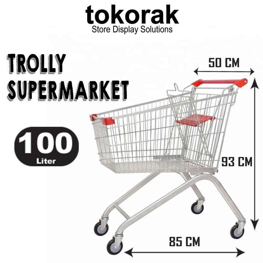 TROLLY SUPERMARKET 100LTR - TROLI BELANJA - KERANJANG TROLI - TROLLEY