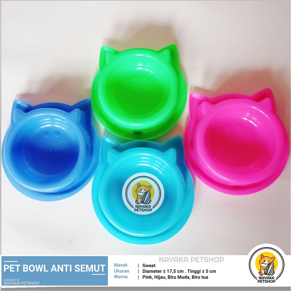 Pet Bowl Anti Semut Piring Tempat Wadah Makan Minum Hewan Kucing