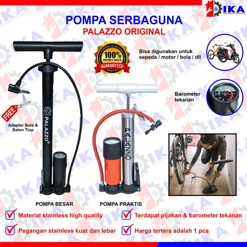 alat pompa sepeda / hand pump pompa angin panjang serbaguna ban roda isi angin