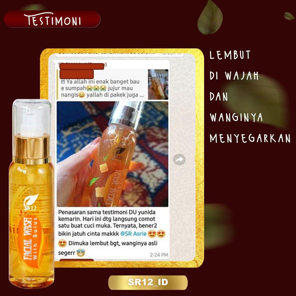 Facial Wash Madu Honey SR12 Sabun Muka Mencerahkan Wajah Kulit Kering dan Kusam Ori BPOM