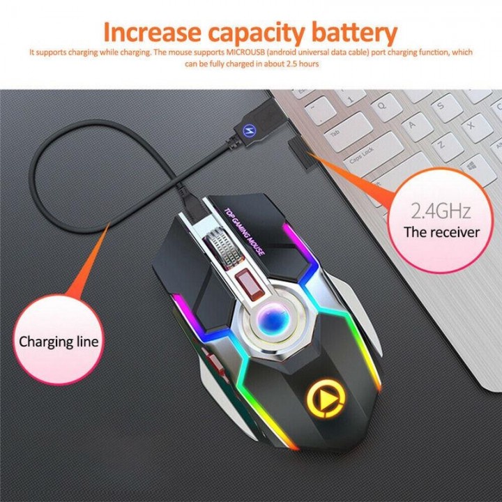 57 YINDIAO A5 Wireless E-Sports Gaming Mouse - Colorful RGB Light