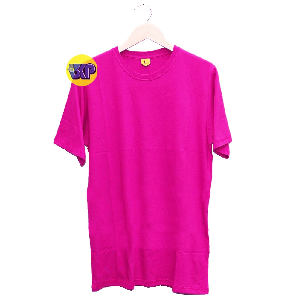 BAJU KAOS POLOS PINK FANTA LENGAN PENDEK COTTON COMBED 30S S M L XL