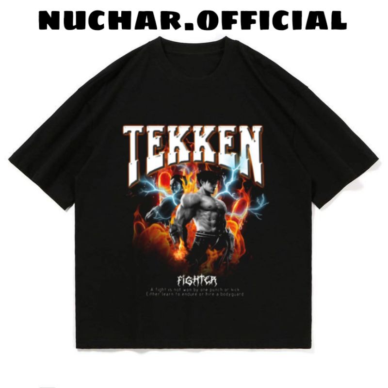 KAOS/T-SHIRT HITAM TEKKEN OVERSIZED UNISEX