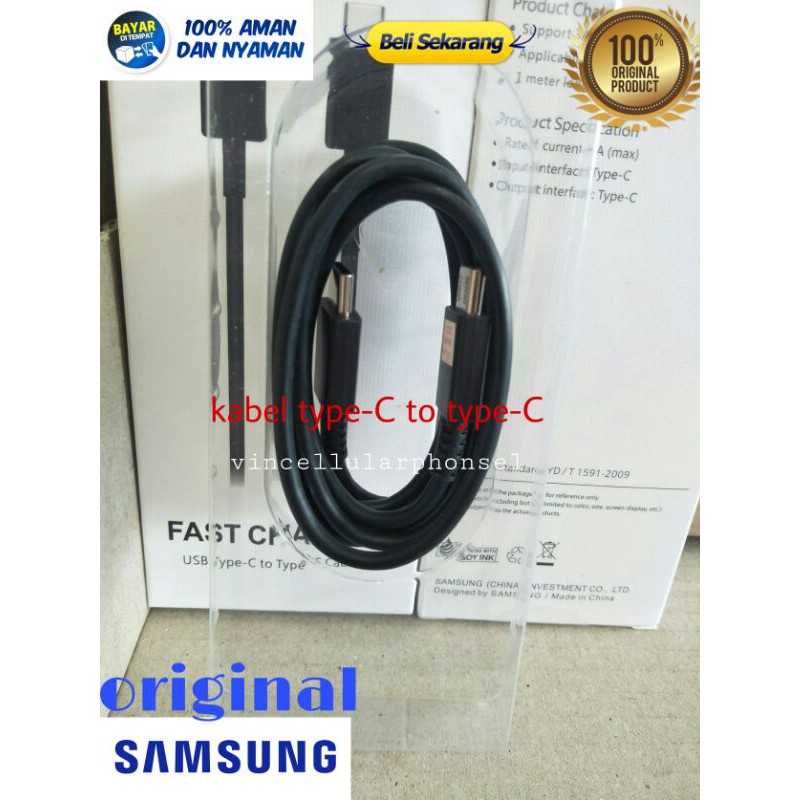 samsung USB C to C Kabel TYPE C to TYPE C Samsung Kabel Tipe C kabel C to C Fastcharging Kabel Casan
