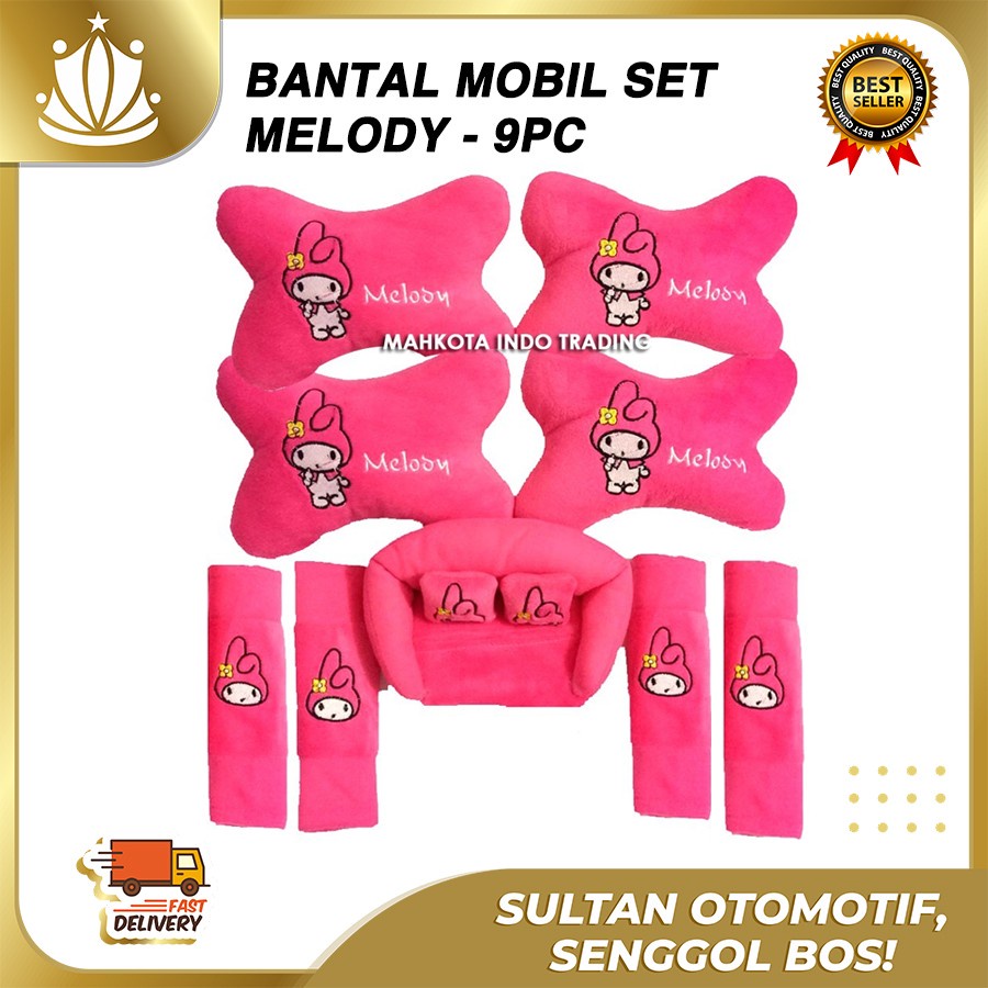 Bantal Jok Mobil MELODY Set 9 PC / Bantal Leher Mobil MELODY 9 PC PROMO MURAH