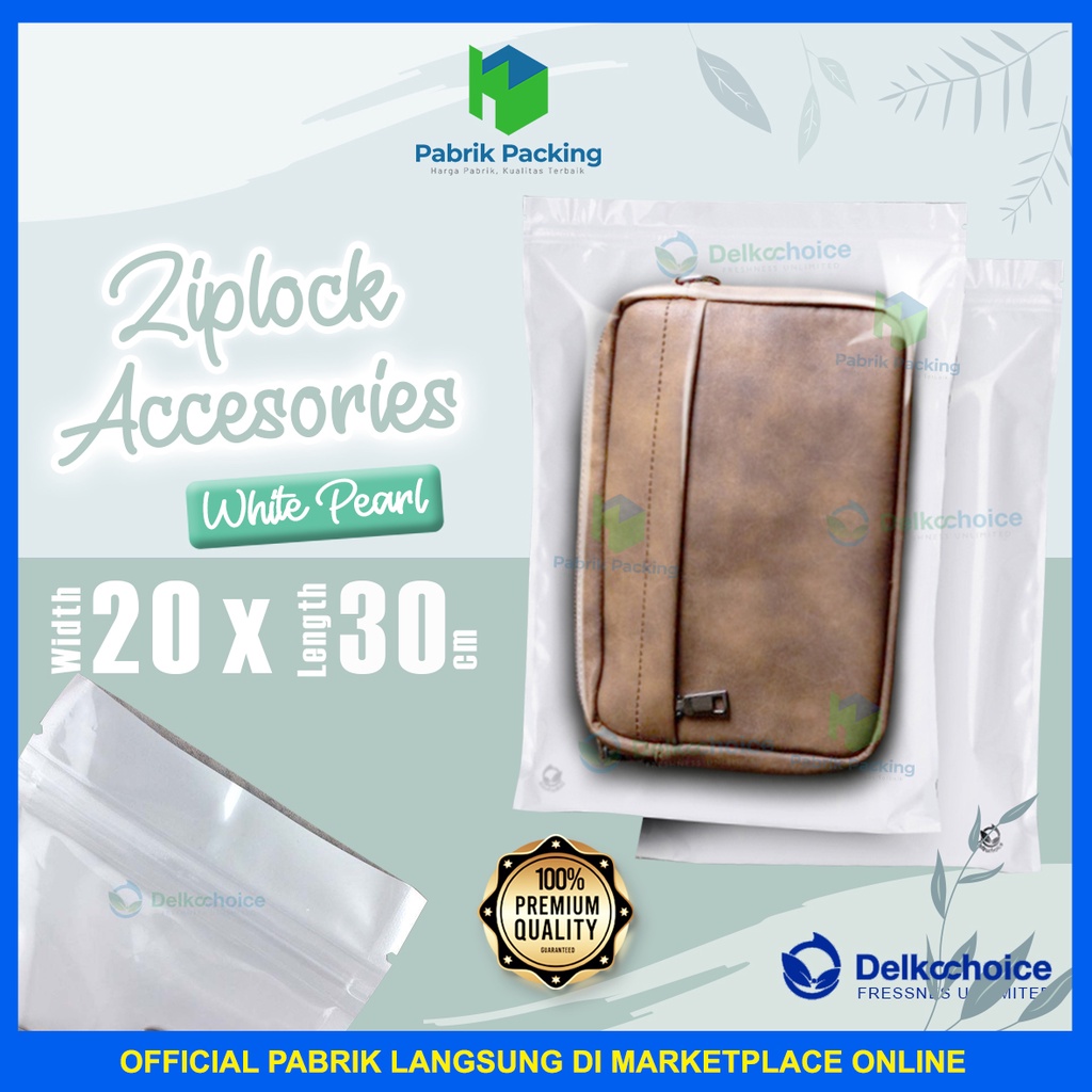PLASTIK ZIPLOCK AKSESORIS PUTIH PEARL 20x30CM SATUAN