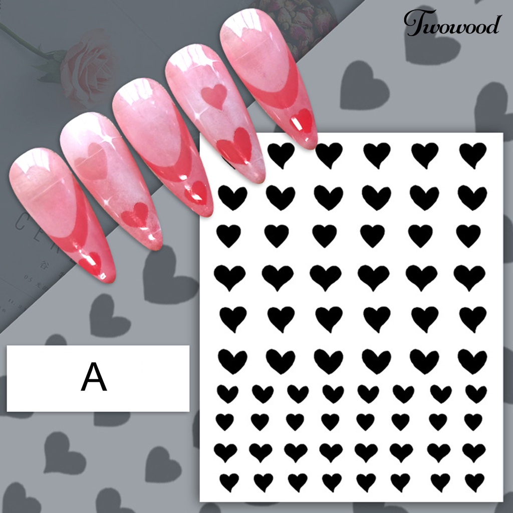 Stiker Stensil Template Semprot Desain Hati Bintang Butterfly Untuk Alat Dekorasi Manicure Nail Art