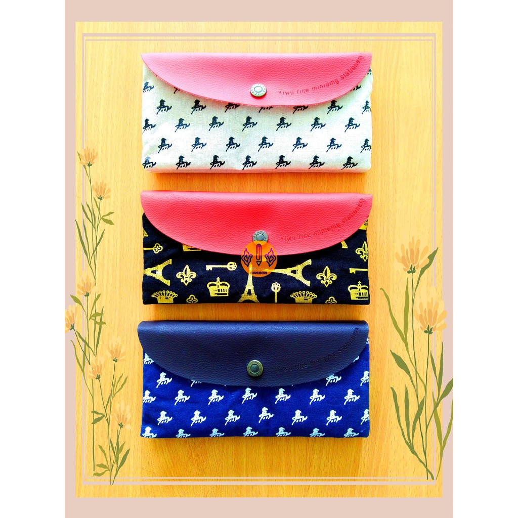 

Tempat Pensil Slet Kancing Kain Im145 SL-9142 Pencil Case Paris