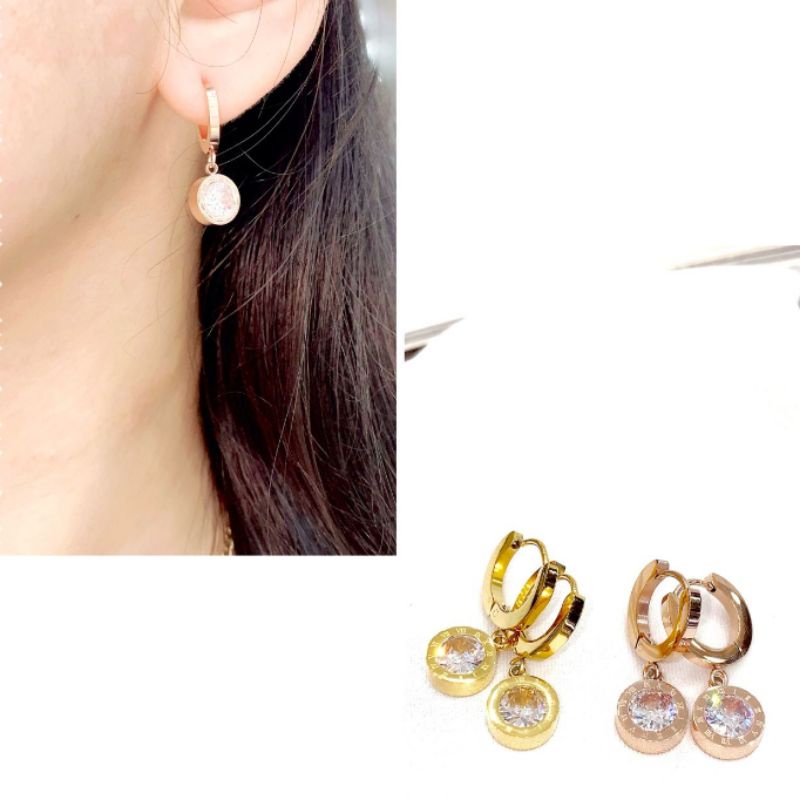 Anting Titanium Stainless steel asli Rosegold Premium Quality Anti karat 02283