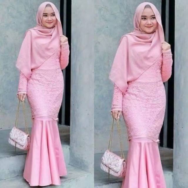 Dress Brukat Mermaid Devisila Gamis Brokat Duyung Aisyah Baju Pesta Gamis Muslim Murah Shopee Indonesia