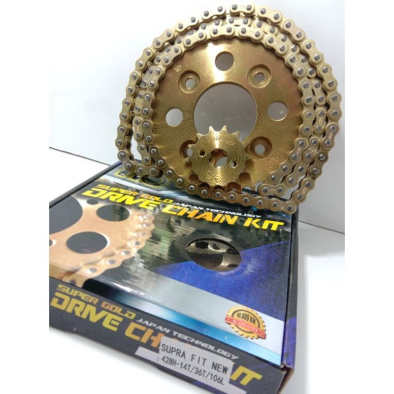 Gear Gir Set Racing Model SSS Untuk Motor Supra Fit New Supra X125 Revo Blade Kharisma 14t 36t 428H 