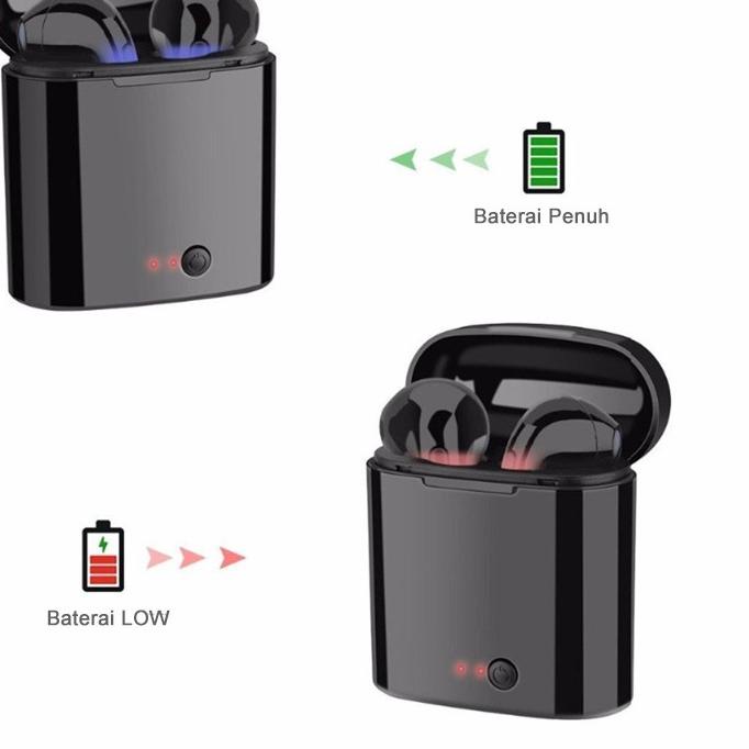 [LR33]Headset i7s TWS Earphone Dual Bluetooth Wireless henset Airpods With Charging Case cocok untuk