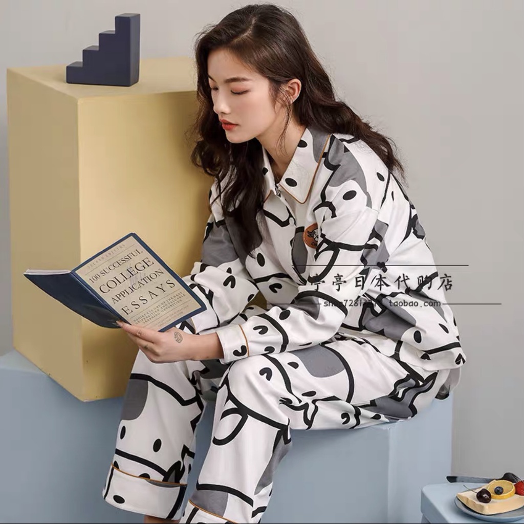 Piyama Baju Tidur Wanita PP Import Fashion Krah Kancing Lengan Panjang-7507