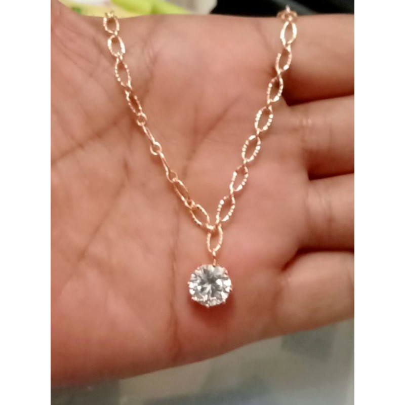 Sdr201. Kalung xuping wanita lapis emas dgn mata zircon UK 45 cm