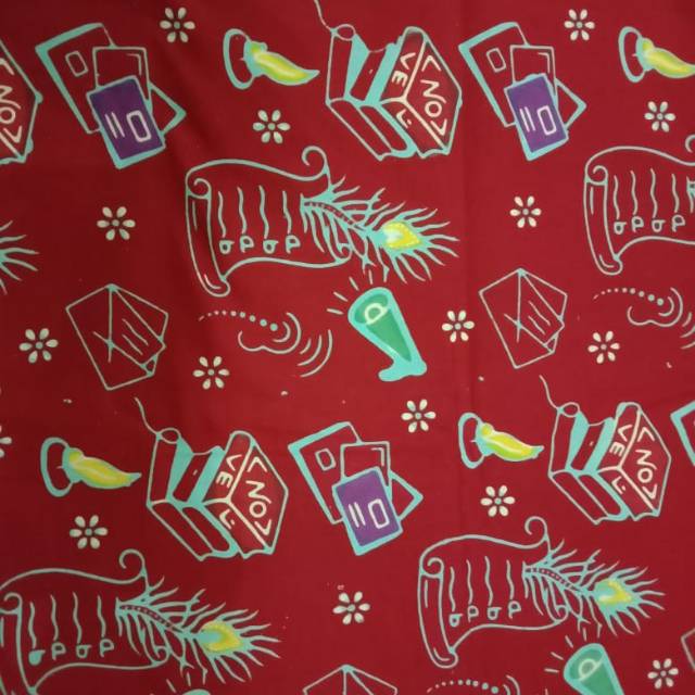 BATIK BAHASA INDONESIA (Motif: mendengar, berbicara, membaca, menulis)