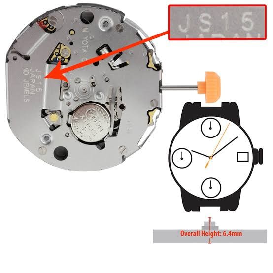 Mesin jam Tangan Miyota Js15 Js-15 Original Movement JS15 Asli.