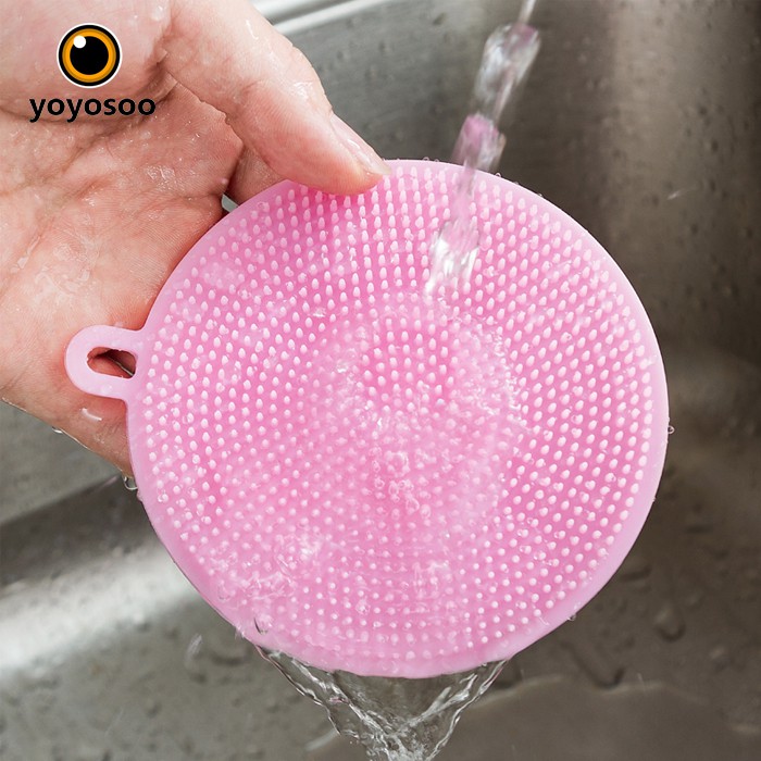 Silicone dish washer Dua sisi Sikat Pencuci Piring Buah dan Sayuran Pembersih -yoyosoo