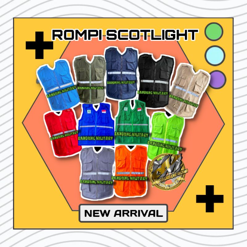 Vest Army Rompi Drill Crew Mancing Safety Kanvas Skotlet Katelpak Atasan Stelan Coverall Parkir Proy