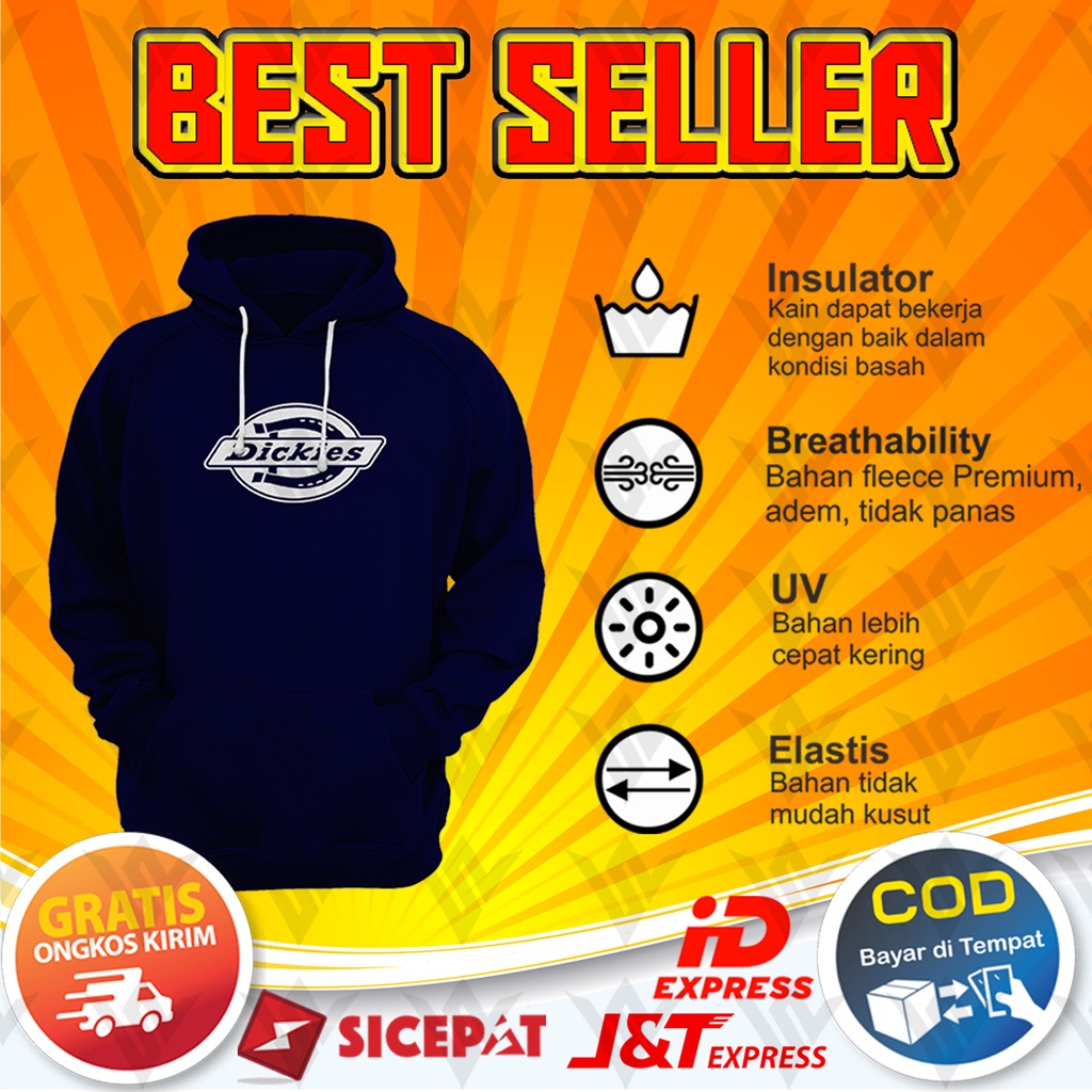 Hoodie Pria aesthetic ANCE STUDIOS DICKIES PanasMusim Gugur Berkerudung Dingin Remaja L XL XXL XXXL