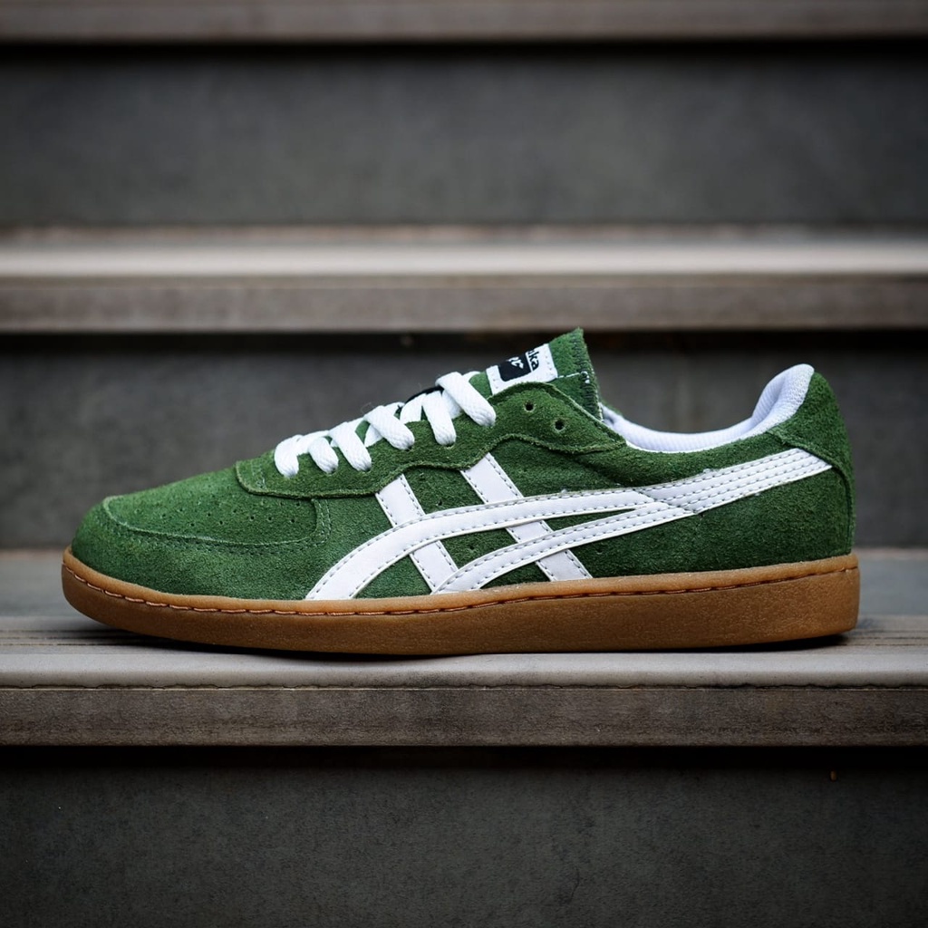 sepatu sneakers pria onitsuka tiger GSM Green White Sole Gum