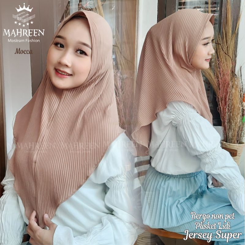 Syiria plisket lidi Jersey Premium ori Mahreen syria bergo hijab instan