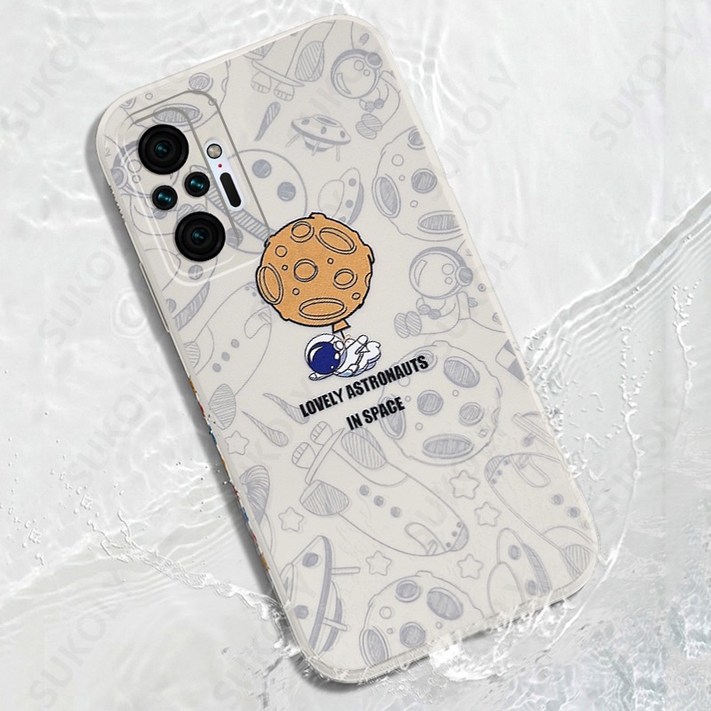 Case Kotak Desain Astronot Klasik Anti Jatuh Untuk Xiaomi 11 Poco X3 NFC X3 Pro Poco M3 M2 Redmi Note 7 Pro Note 8 Pro Note 9 Pro Note 10 Pro Note 11 Pro Redmi 8 9 10 9 10 9A 9T 9T