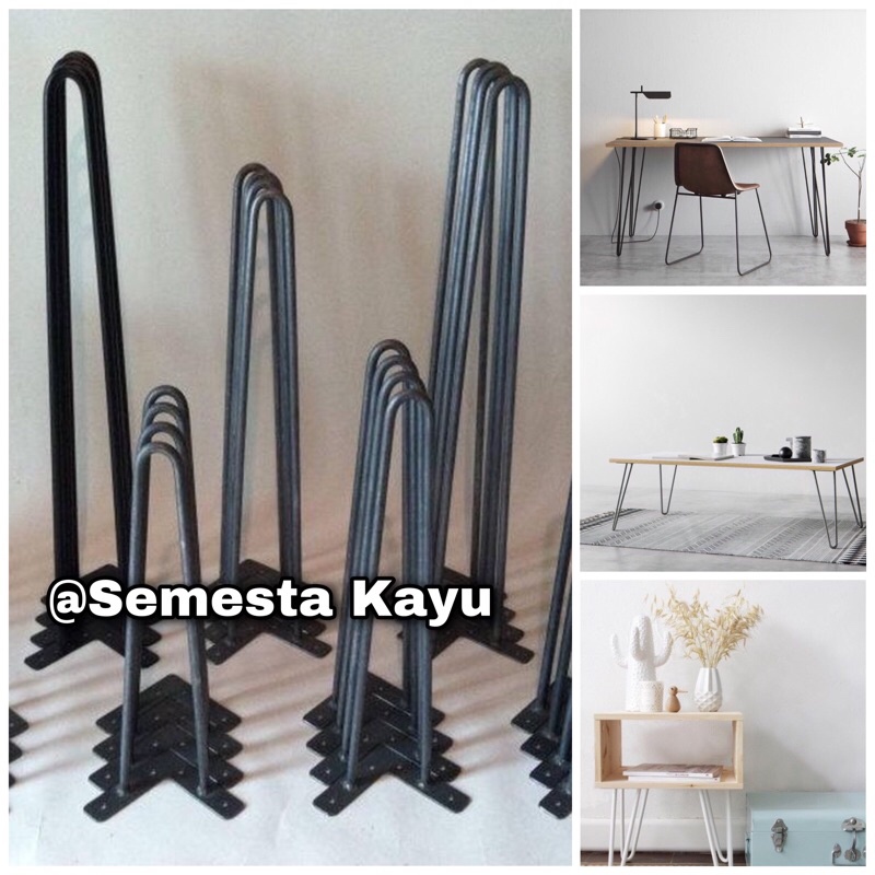 kaki meja besi hairpin legs 70cm gold