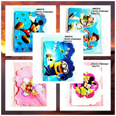 BIN374 Undangan Ultah + Amplop / Undangan anak