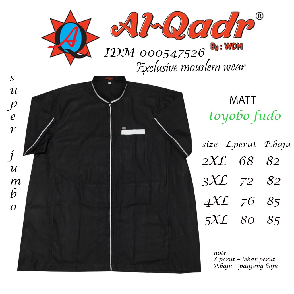 Baju Koko Pria BIG SIZE Terbaru Lengan Pendek Al qadr / AB Alkahfi Bareno Katun COD