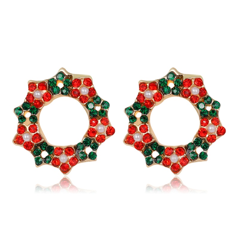 Zzz Stylish Earrings Stud Elemen Natal Perhiasan Decor Santa Claus Anting Posting