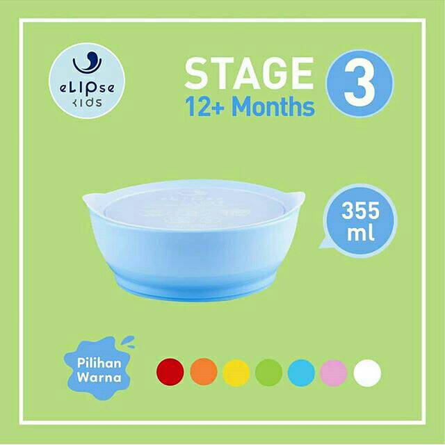 Elipse Kids Stage 3 Bowl Set with Lid, Non-Slip &amp; Non-Spill