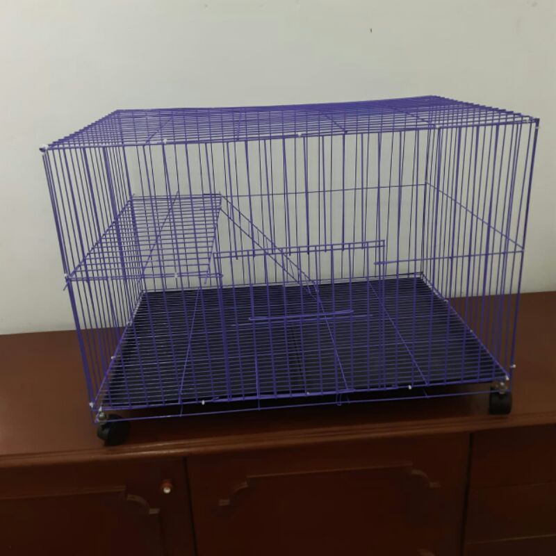 Kandang hewan kucing tingkat XL roda / Kandang kucing XL murah 80*60*60-1